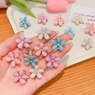 Crystal Floral Mini Hair Clips (3 Pcs)